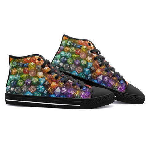 High-Top Canvas Shoes Rainbow Colorful Dice