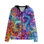 Men's Zip Up Hoodie Vibrant Swirling Colors