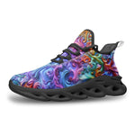 Sports Mesh Sneakers Vibrant Swirling Colors