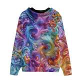 Men's Zip Up Hoodie Vibrant Swirling Colors