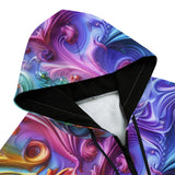 Men's Zip Up Hoodie Vibrant Swirling Colors