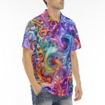 Men's Polo Shirt Vibrant Swirling Colors