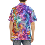 Hawaiian Shirt Vibrant Swirling Colors
