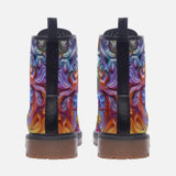 Leather Boots Vibrant Swirling Colors
