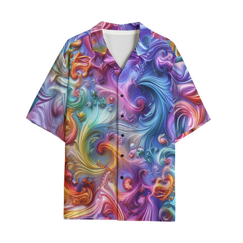 Hawaiian Shirt Vibrant Swirling Colors