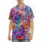 Men's Polo Shirt Colorful Vibrant Swirling Abstraction