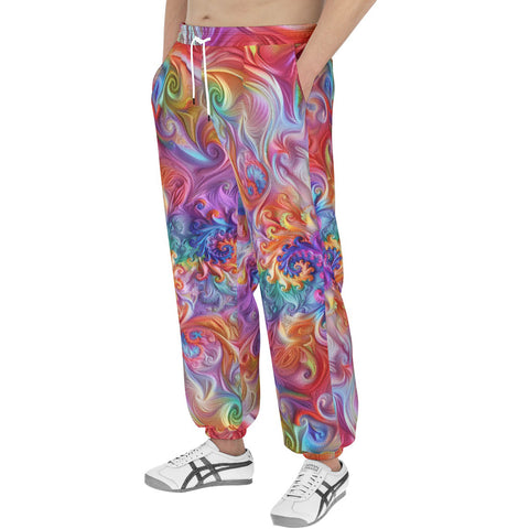 Men's Sweatpants Colorful Vibrant Swirling Abstraction