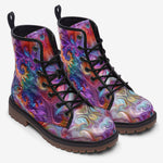 Leather Boots Colorful Vibrant Swirling Abstraction