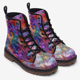 Leather Boots Colorful Vibrant Swirling Abstraction