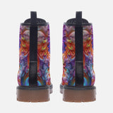 Leather Boots Colorful Vibrant Swirling Abstraction