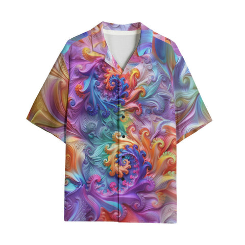 Hawaiian Shirt Colorful Vibrant Swirling Abstraction