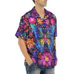 Hawaiian Shirt Neon Butterfly Colorful Flowers