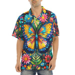 Hawaiian Shirt Colorful Butterfly Vibrant Flowers