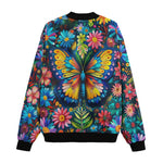 Bomber Jacket Colorful Butterfly Vibrant Flowers