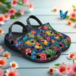 Classic Clogs Colorful Butterfly Vibrant Flowers