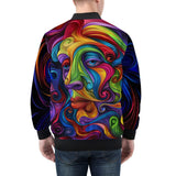 Bomber Jacket Psychedelic Colorful Swirling Waves