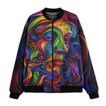 Bomber Jacket Psychedelic Colorful Swirling Waves