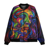 Bomber Jacket Psychedelic Colorful Swirling Waves