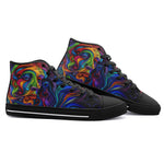 High-Top Canvas Shoes Psychedelic Colorful Swirling Waves