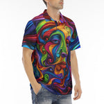 Men's Polo Shirt Psychedelic Colorful Swirling Waves