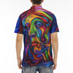 Men's Polo Shirt Psychedelic Colorful Swirling Waves