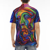 Men's Polo Shirt Psychedelic Colorful Swirling Waves