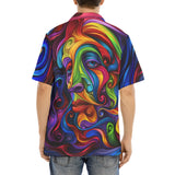 Hawaiian Shirt Psychedelic Colorful Swirling Waves