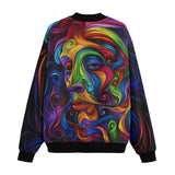 Bomber Jacket Psychedelic Colorful Swirling Waves