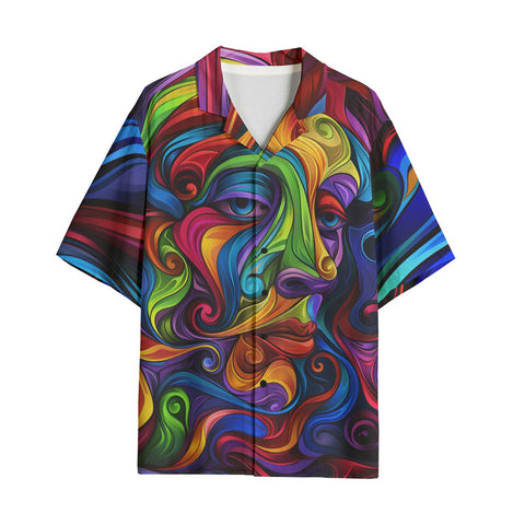 Hawaiian Shirt Psychedelic Colorful Swirling Waves