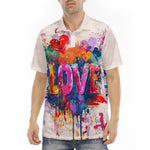 Men's Polo Shirt Love Hearts Colorful Art
