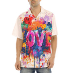Hawaiian Shirt Love Hearts Colorful Art