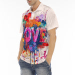 Men's Polo Shirt Love Hearts Colorful Art