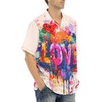 Hawaiian Shirt Love Hearts Colorful Art