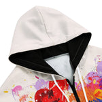 Men's Zip Up Hoodie Love Hearts Colorful Art