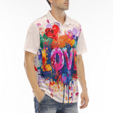 Men's Polo Shirt Love Hearts Colorful Art