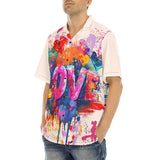 Hawaiian Shirt Love Hearts Colorful Art