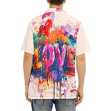 Hawaiian Shirt Love Hearts Colorful Art