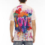 Men's Polo Shirt Love Hearts Colorful Art