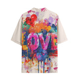 Hawaiian Shirt Love Hearts Colorful Art