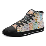 High-Top Canvas Shoes Pastel Colored Clay Faces