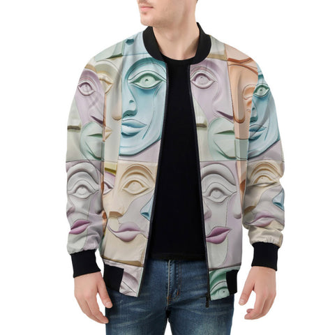 Bomber Jacket Pastel Colored Clay Faces