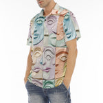 Men's Polo Shirt Pastel Colored Clay Faces