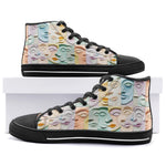 High-Top Canvas Shoes Pastel Colored Clay Faces