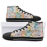 High-Top Canvas Shoes Pastel Colored Clay Faces