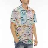 Men's Polo Shirt Pastel Colored Clay Faces