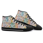High-Top Canvas Shoes Pastel Colored Clay Faces