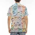 Men's Polo Shirt Pastel Colored Clay Faces