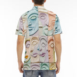 Men's Polo Shirt Pastel Colored Clay Faces