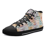 High-Top Canvas Shoes Pastel Colored Clay Faces