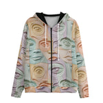 Men's Zip Up Hoodie Pastel Colored Clay Faces